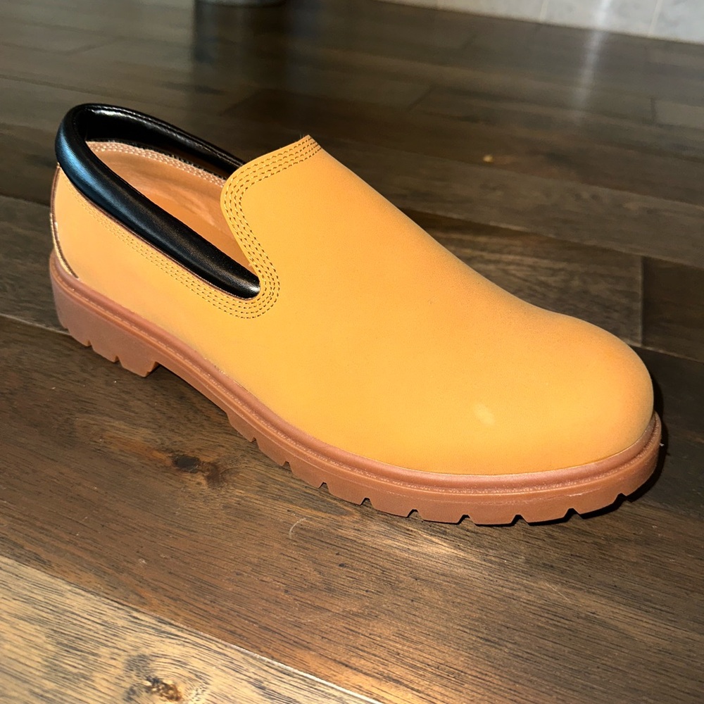 Bravest Studios Men's Slip-On Loafers - Orange and Black